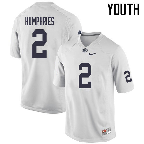 Youth #2 Isaiah Humphries Penn State Nittany Lions College Football Jerseys Sale-White